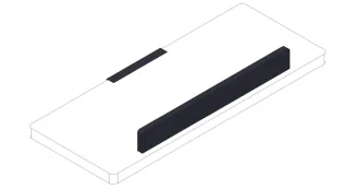 Giese Dusch Konsole schwarz matt mit Corian in glacier white, 50819-14 50819-14