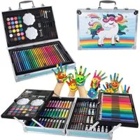 VERK GROUP Kreativset Malset für Kinder Malkoffer Einhorn 145 Teile