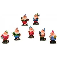 Geschenkestadl Gartenzwerg Deko-Zwerge 7er Set 7 cm – Bunte Gartenzwerge mit versch. Motiven, (7 St)