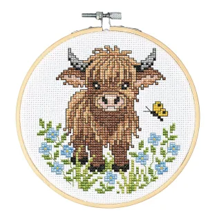 Stickbild "Highland Rind", Ø 15 cm