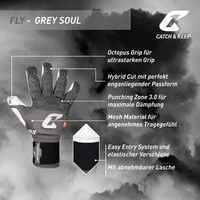 Catch & Keep Torwarthandschuhe Fly Soul Torwarthandschuhe – Profi Griffhandschuhe mit Fingerschutz Hybrid Cut Design, Fingersave-Schutz, Punching Zone 3.0