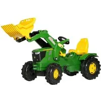rolly toys® Tretfahrzeug John Deere 6210R, Kindertraktor mit Lader