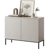 Selsey Sideboard BEMMI, 2-türig mit 4 Fächern, Metallgestell in Schwarz
