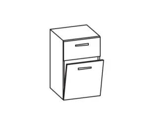 Artiqua 400 Midischrank, Eiche Weiß quer NB, 400-MKL-1-45-7185-440 400-MKL-1-45-7185-440