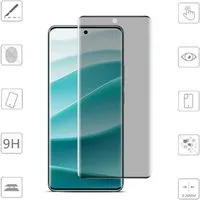 Wigento Handyhülle Für Xiaomi Redmi Note 14 Pro 5G / Pro Plus 5G 4D Privacy Curved Glas, Display Curved PRIVACY Schutz Glas