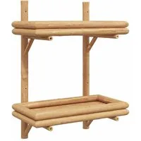 vidaXL Regal Wandregal mit Regal Wandmontiert Braun 39 x 26 x 60 cm Bambus, 1-tlg.