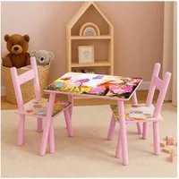 HTI-Living Kindersitzgruppe Kindertischgruppe Blumenfee, (Set, 3-tlg., 1 Tisch, 2 Stühle), Kindertisch Kinderstuhl Kindermöbel