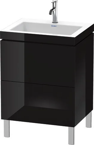 Duravit L-Cube c-bonded Set bodenstehend Schwarz Hochglanz 600x480x698 mm - LC6936O4040 LC6936O4040