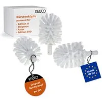 Keuco WC-Reinigungsbürste Ersatzbürstenkopf 3er Set, (3er Set, Ersatzbürstenköpfe, 3er-Set lose), weiß, für Edition 11, Elegance, Astor, Edition 300, Ø 7,2 cm