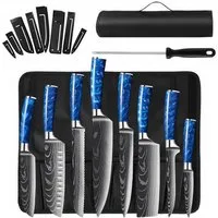 HOMELIVE Messer-Set Chef Messer Sets mit Rolltasche, Damaskus Küchenmesser Set, (Set, 9-tlg), Asiatisches Edelstahl Messerset
