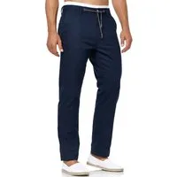Indicode Leinenhose Herren Veneto Sommerhose Leinen Herrenhose leichte Sommerhose mit Kordelzug