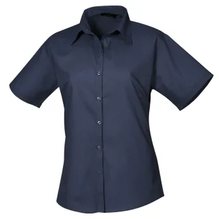 Premier Popeline-Kurzarmbluse für Damen/Damen (Marine)