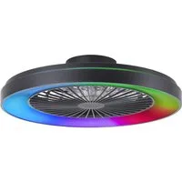 Lightbox Deckenleuchte, CCT - über Fernbedienung, LED fest integriert, warmweiß - kaltweiß, LED Deckenlampe mit Ventilator, 58 cm, IC-RGB, 6800 lm, CCT, dimmbar