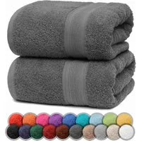 NatureMark Duschtücher 2er-Set Frottier Duschtücher 70x140cm, 100% Baumwolle (2-St), Premium Qualität, DUSCHTUCH, Dusch-Handtuch, 70x140cm, Anthrazit grau