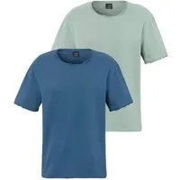 John Devin T-Shirt mit geschnittenen Kanten (Packung, 2) Relaxed Fit, Kurzarm, Freizeitshirt mit Rundhals aus reiner Baumwolle