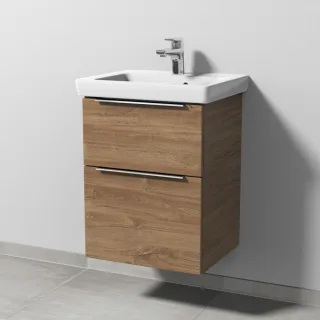 Sanipa 3way Waschtischunterbau zu Villeroy & Boch Subway 2.0 Waschtisch mit 2 Auszügen, Eiche-Kansas UM61059