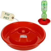 GarPet Wasserspender Tränkeschale für Kunststoffflaschen Trinkschale für PET Flaschen Huhn