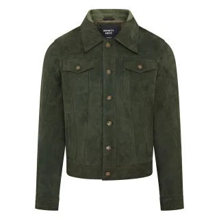 Herren Trucker Jeansjacke aus Ziegenwildleder im Westernstil - Yangon