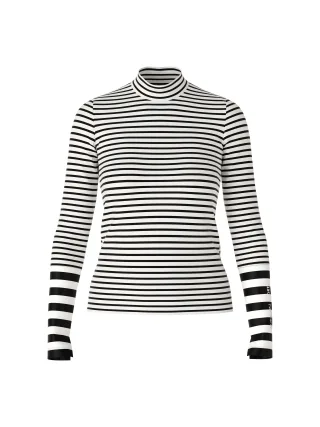 Marc Cain Sports - Longsleeve mit Streifen white and black - Gr. - 36