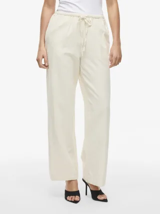 VILA - VIPRISILLA RW WIDE PANTS - NOOS Super Light Natural Melan - Gr. - 34