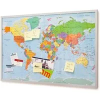 Goods+Gadgets Pinnwand XXXL Kork-Weltkarte Pinnwand – Reise-Tracker, Memo & Wanddeko, (XXL), Memotafel mit Markierungsfähnchen