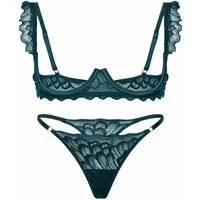 Elegant Love Set: Ouvert-BH Sexy Dessous-Set mit Cut-Outs – Bügel-BH & String, Reizwäsche-Set (Set, 2-tlg., mit Tanga) Spitzen-Unterwäsche-Set mit offener Brust und Schrittöffnung