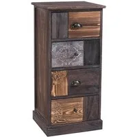 CARO-Möbel Kommode MARA, Schubladenschrank Standregal Kommode mit 4 Schubladen Vintage Landhaus