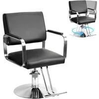 Rutaqian Stuhl Friseurstuhl mit hydraulischer Pumpe Friseursessel 360° Drehbar,130 Kg (Höhenverstellbar Innenministeriumstuhl, 1 St), Armlehnstuhl Friseursessel Barber Stuhl Bedienungsstuhl mit Fußstütze