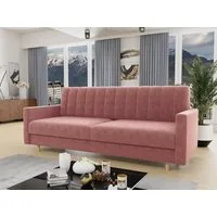 Sofnet Schlafsofa Sara, mit Schlaffunktion und Bettkasten, Bettsofa mit Holzfüße und Wellenfeder