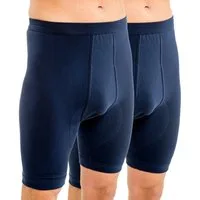 HERMKO Langer Boxer 3980 (Pack, 2er) Bio-Baumwolle Longpant knielang mit Eingriff hoher Leib