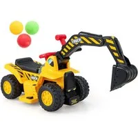 KOMFOTTEU Elektro-Kindertraktor, Belastbarkeit 25 kg, Kinderbagger für Kinder ab 2 Jahren