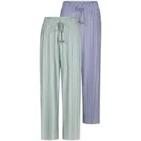 DENIMFY Chinohose Damen Palazzo Hose DFBrenda 2er Loose Fit (Vorteilspack) 7/8 Culotte mit Taschen