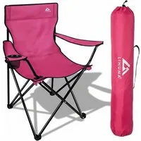 LINUMA Campingstuhl faltbar mit extra großem Getränkehalter, stabiler Klappstuhl schwarz (1 St), Faltbarer Campingstuhl mit XL-Getränkehalter für Festival & Outdoor