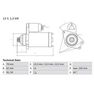 Bosch Anlasser 1,5 kW Audi Cupra Seat Skoda VW 0986025870