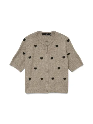 VERO MODA - VMDOFFY INTARSIA 2/4 O-NCK CARDIGAN NOOS Moon Rock - Gr. - L