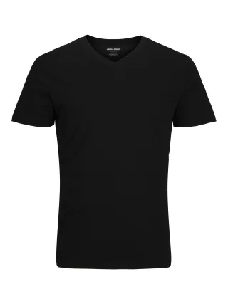 JACK&JONES - JJEORGANIC BASIC TEE SS V-NECK NOOS black - Gr. - XL