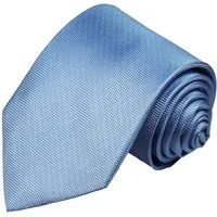 Paul Malone Krawatte Designer Seidenkrawatte Herren Schlips modern uni 100% Seide Breit (8cm), blau 898