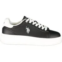 U.S. GRAND POLO Sneaker Herren-Schwarz-Sportschuh mit Kontrastdetails &