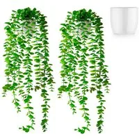 Kunstpflanze Künstliche hängepflanzen im Keramiktopf, Kunstpflanze hängend Efeu, Eukalyptus, Monstera, Zebrapflanze, PASCH