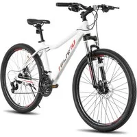 HILAND Mountainbike 26/27,5 Zoll Leichtgewichtiges bike für Frauen Ideal für alle Terrains, 21-Gang mit Lock-Out-Federgabel Dual-Scheibenbremsen, Aluminium-Rahmen
