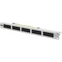 CAT 3 ISDN Patchpanel, ungeschirmt, 50 Port grau, 1 HE