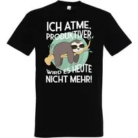 Youth Designz T-Shirt Ich Atme, Produktiver wird es heute nicht mehr Herren Shirt mit lustigem Frontprint