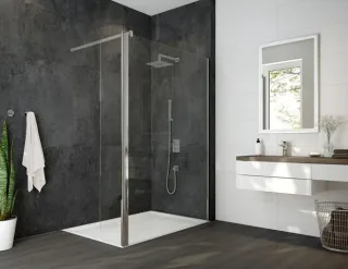Hoesch Duschabtrennung Alaris Pro Walk-In Eckversion mit Schutzwand 8629473.101401