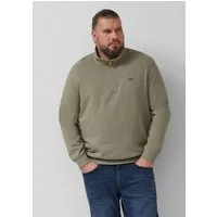 s.Oliver Sweatshirt Sweatshirt Sweatshirt mit Troyer-Kragen und Logo-Patch