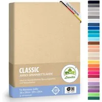 leevitex® Spannbettlaken 180x200 - 200x220 cm, 40 cm Steghöhe, Stoffdicke 150 g/m², Jersey, Gummizug: rundum, (1 Stück), verschiedene Farben, OEKO-TEX® STANDARD 100 zertifiziert