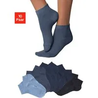 H.I.S Kurzsocken Damen Sport Basic Socken, Laufsocken ohne Frottee (Packung, 10-Paar, Großpackung) mit verstärkter Ferse und Spitze