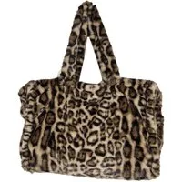 Einkaufszauber Shopper Großzügige Kunstpelz Fell Shoppertasche Leopard (mit Schultergurt), aktuelles Leopardenmuster