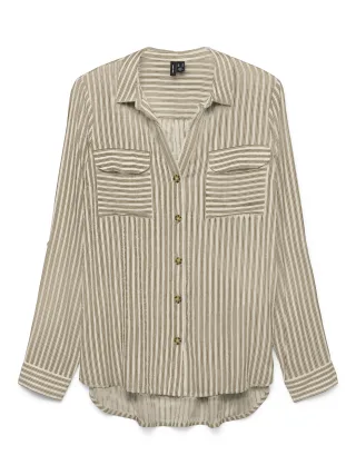 VERO MODA - VMBUMPY L/S SHIRT NEW WVN NOOS Birch - Gr. - S