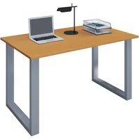 VCM Schreibtisch Bürotisch Lona H. 76 x B. 80 x T. 50 cm, Holz Schreibtisch, Füße aus hochwertigem Metall, Büromöbel