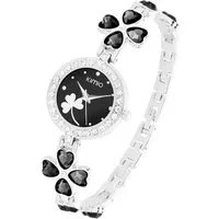 Taffstyle Quarzuhr Damen Armbanduhr mit Kristallen und Glücksbringer Kleeblatt, (Elegante Damen Uhr mit Kleeblatt Design und Metallarmband - Geschenkidee)